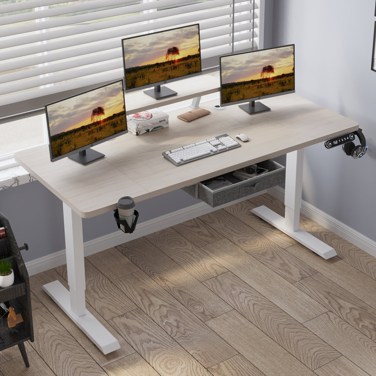 Inbox Zero Lasherrie Height Adjustable Standing Desk With A Layer